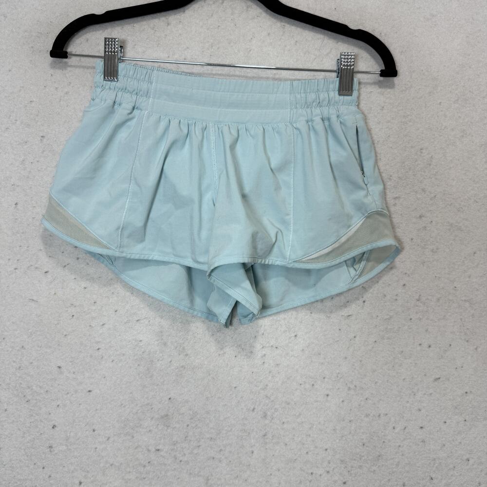 Lululemon Shorts Womens 4 Blue 2.5 Inseam Lined Running Athletic Zip LW7AHQ